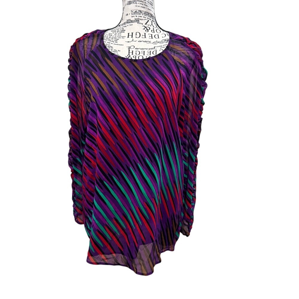 Calvin Klein Striped‎ Purple and Red top